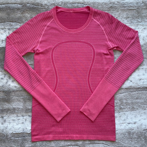 Lululemon Swiftly Tech Long Sleeve Crew Blue in Heathered Berry Rumble Size 8 - Picture 4 of 13